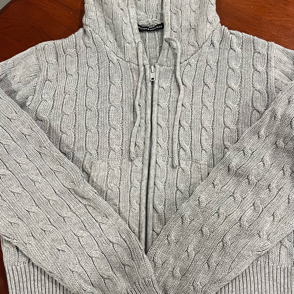 Brandy Melville Grey Cable Knit Sweater